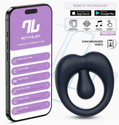Anneau vibrant pour pénis avec stimulation clitoridienne et contrôle par application