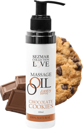 Huile de massage comestible parfum Cookie Chocolat - 100ml