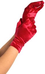 Gants courts satinés Cérémonie Rouge Rouge