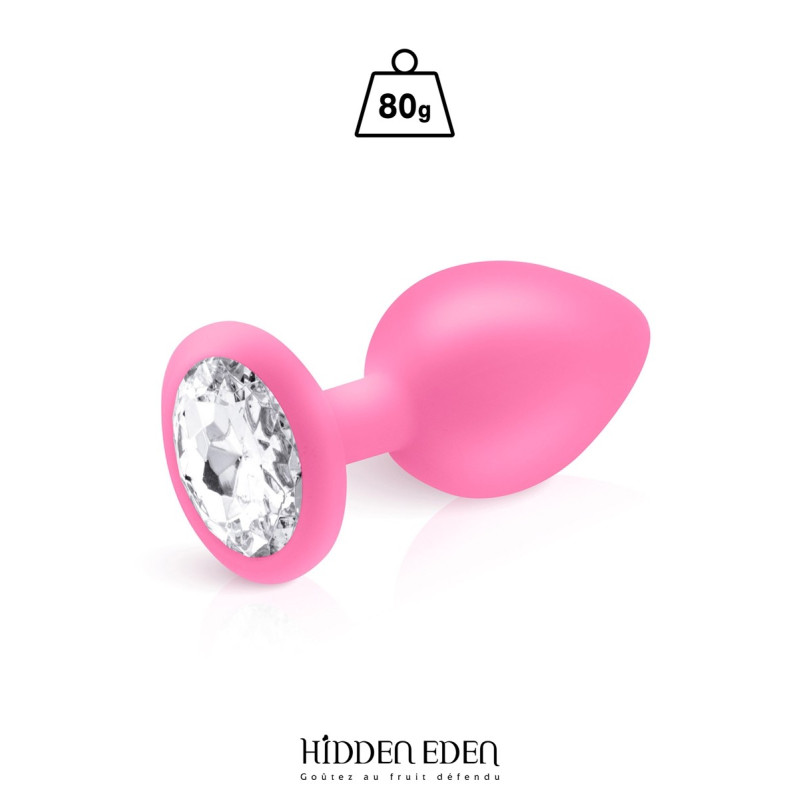 Plug bijou silicone rose L