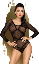Body fantaisie noir manches longues High on love - PH0118BLK Noir