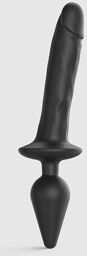 Plug-In Switch Réaliste - Gode & Plug Anal 2-en-1 Taille XXL - Noir
