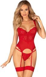 Amor Cherris Guêpière et String - Rouge Rouge