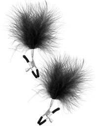 Pinces à seins pression réglable grande plumeau noir Noir