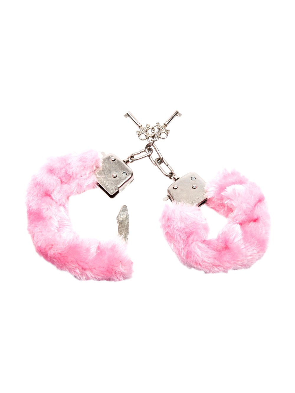 Menottes en métal avec fourrure rose Furry Handcuffs