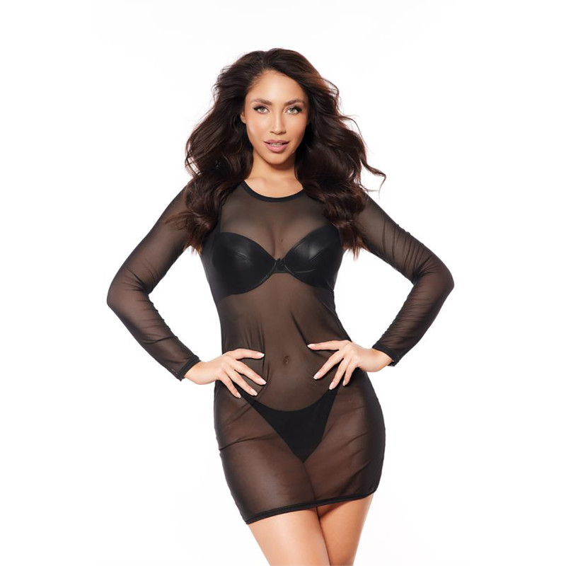Robe tulle noir V-10639