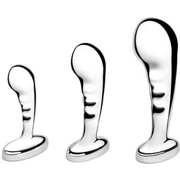 – Stainless Steel P-Spot Training Set – 3 Plugs