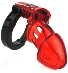 Cage de chasteté ajustable 10 x 3.5cm Rouge