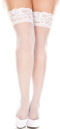 Bas fins voile blanc grande taille - MH4139XWHT Blanc