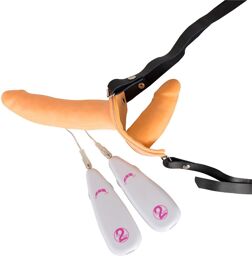 Double gode ceinture vibrant Strap-On Duo