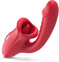 Gode vibrant avec stimulateur clitoridien à 10 modes