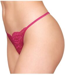 String ficelle rouge avec chaine strass Rose