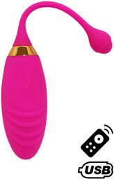 SUNDAY, Un Œuf vibrant USB avec télécommande, dans un silicone médical doux et rainuré