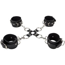 Hog Tie Cuir Leather Hand And Legcuffs