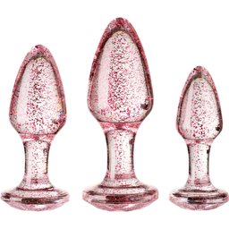 Ensemble de Plugs Anaux à Paillettes Roses