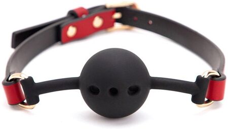 Bâillon Boule Liny Thin Noir-Rouge