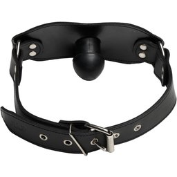 Bâillon à sangles en cuir avec gode