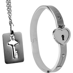 Bracelet avec Serrure et Collier Clé