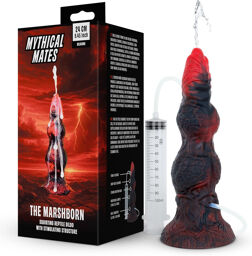 Gode reptilien texturé avec fonction squirting et ventouse