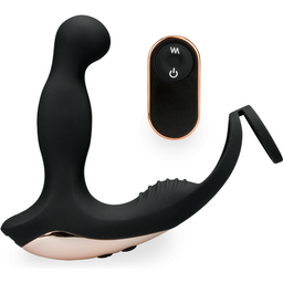 Vibromasseur vibro homme gode anal Stimulateur prostatique flapping et vibrant avec cockring Deep Orbit - Noir