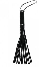 Fouet en lanières avec poignée courte en peau