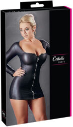 Robe courte noire avec zip scintillant Noir