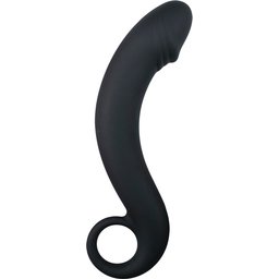 Gode de prostate en silicone noir - 17,5 cm