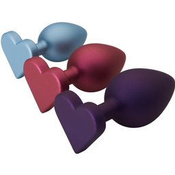 Ensemble de Plugs Anaux Scintillants en Forme de Cœur