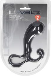 Ampoule avec boucle masseur prostatique en silicone - L - Noir