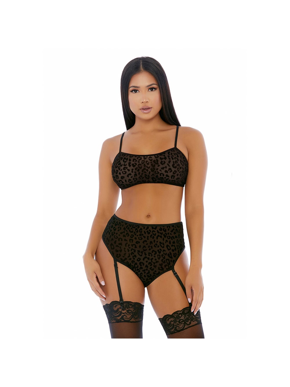 Ensemble 2 Pièces Lustful Leopard Cami Noir