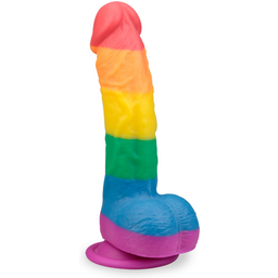 Gode godemichet ventouse courbé réaliste Pride gode vaginal ou anal homme ou femme - Multicolore