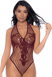 Mapalé Body string en résille couleur cerise Cerise
