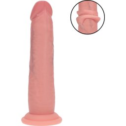 Dong Réaliste Silicone Double Densité avec Peau Glissante 18,5 cm