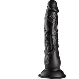 Gode Réaliste Noir avec Ventouse 23 cm