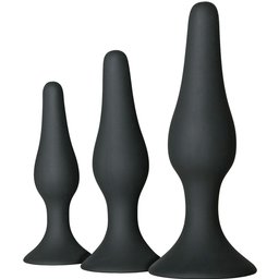 Easytoys - Set de 3 plugs anaux - Noir