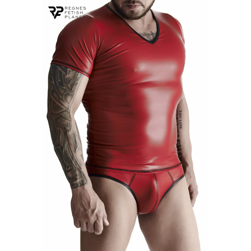 T-shirt wetlook rouge