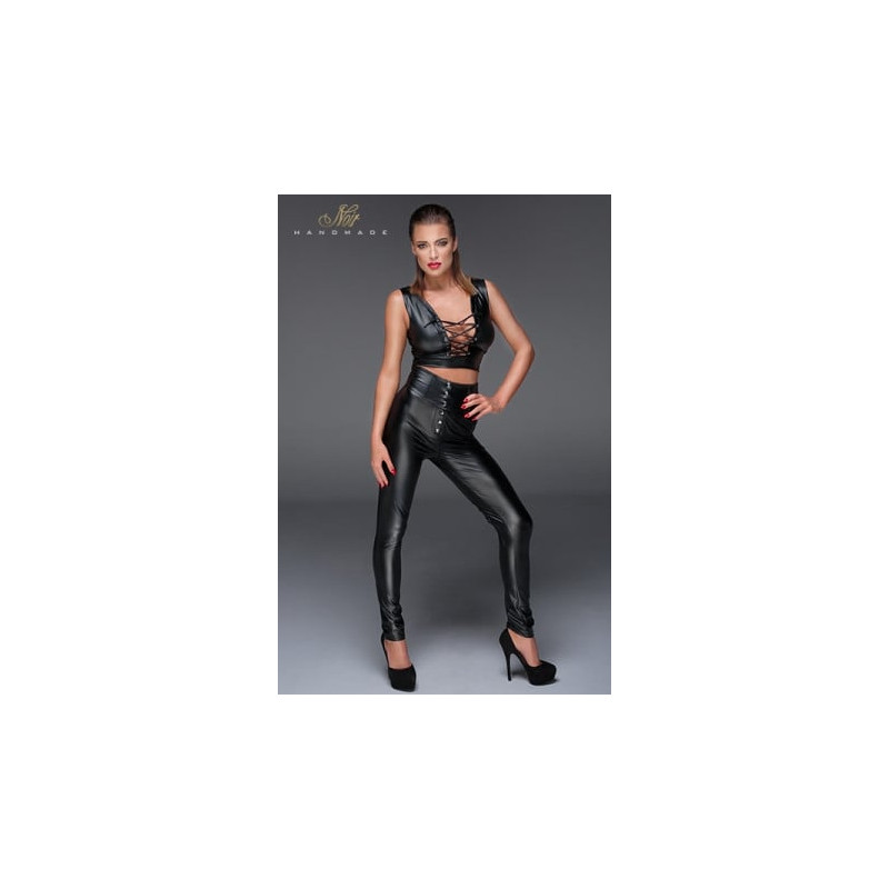 Pantalon taille haute avec laçage F148