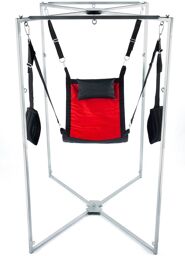 Kit Sling Tissu Carré Rouge-Noir Armature Grise