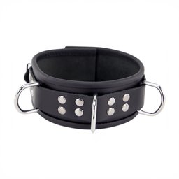 Collier Cuir 3 Anneaux en D