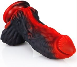 Gode Dragon Yong 15 x 5.5cm Noir-Rouge