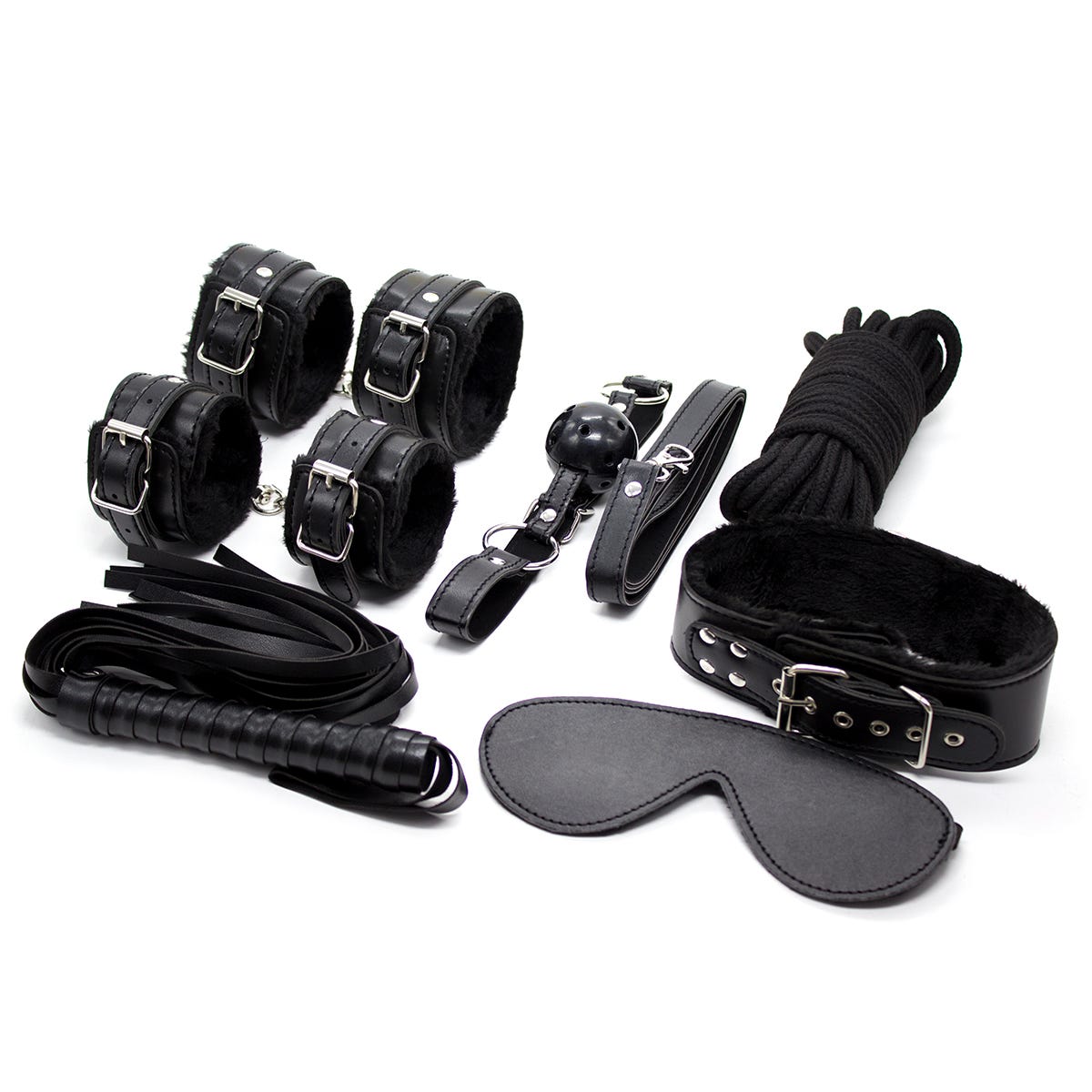 Kit BDSM Noir 8 pièces
