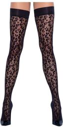 Bas Autofixants Motif Léopard Noirs Marron