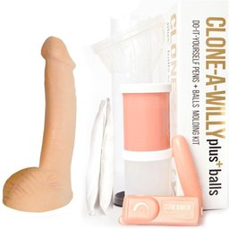 Clone-A-Willy – Kit Godemichet Vibrant avec Testicules – Beige