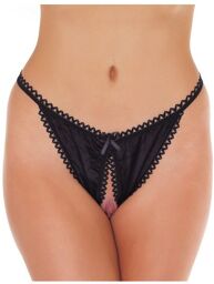 Tanga Ouvert - Talle unique - Noir