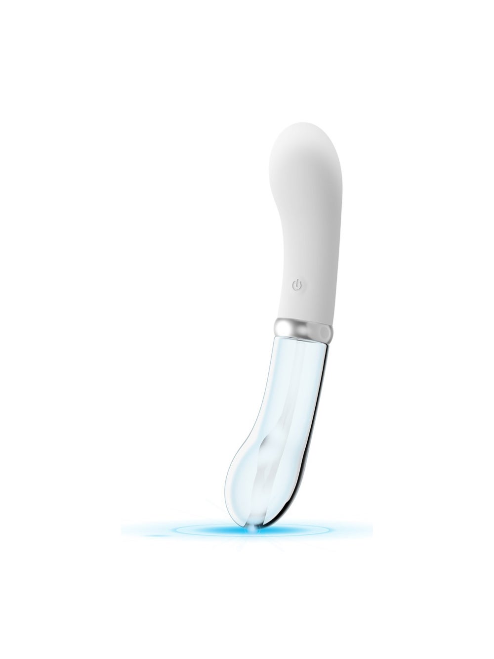 Vibromasseur point G lumineux verre et silicone