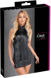 Robe courte moulante effet peau de serpent avec zip intégral Noir