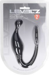 Cockring en silicone avec stimulateur de prostate - L - Noir