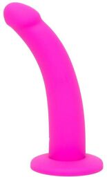 Gode Ventouse Silicone Curved 15,2 cm Rose