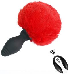 Plug vibrant avec Pompon Tailyvibe 6.5 x 3.1cm Rouge