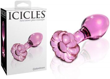 Gode anal en verre rose Icicles No 48